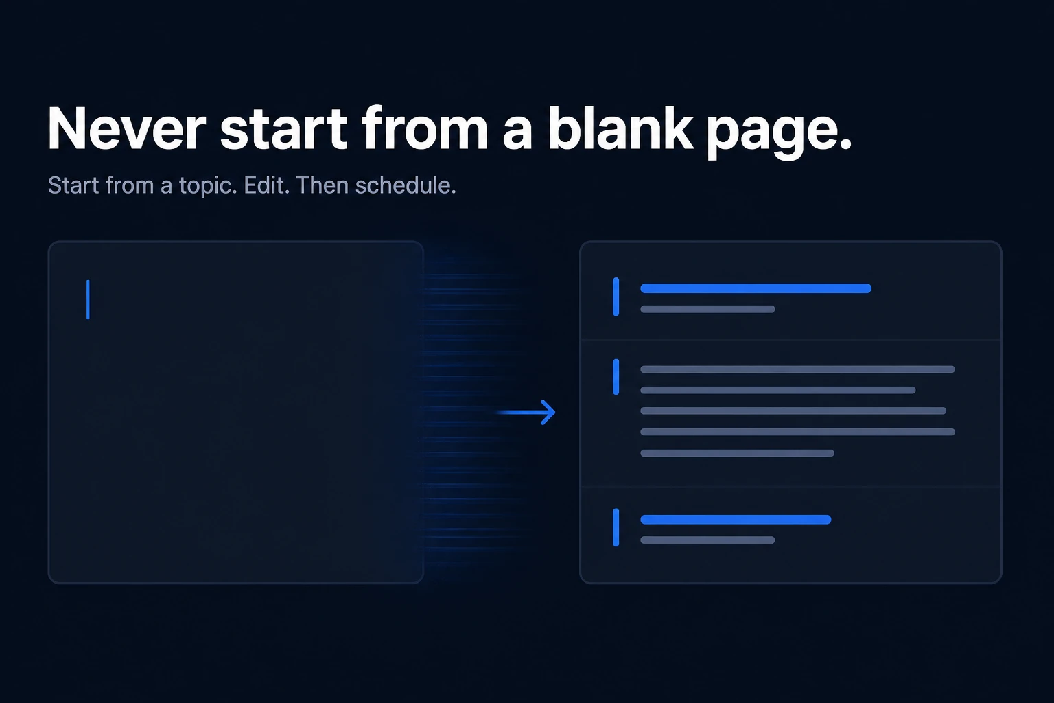 A LinkedIn content tool should never start from a blank page